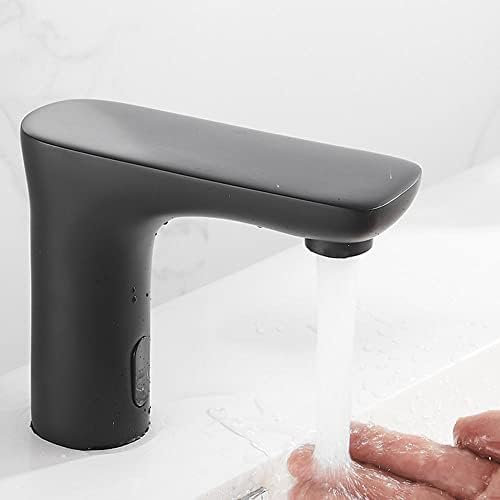 Sensor-Mischbatterien, Schwarz, Automatische Waschtischarmaturen, Waschbeckenarmaturen, Badezimmer-Waschtischarmaturen Für Badezimmer, Heißes Und Kaltes Wasser,Kaltwasserhahn