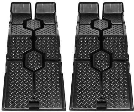 3 Ton Plastic Car Ramp, Heavy Duty Anti-slip Widen Car Ramps Vehicle Ramp Garage Lifting Tools, Set of 2 for Workshop Auto Service and Repair