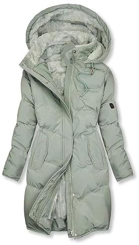 KOG Winterjacke Damen Parka Warme Dufflecoat Baumwolle Fahrradmantel Einfarbig Oberteil Frauen Outlet Amazon Strickjacken Warmes Softshelljacken Angebote Des Tages Heute Mintgrün L