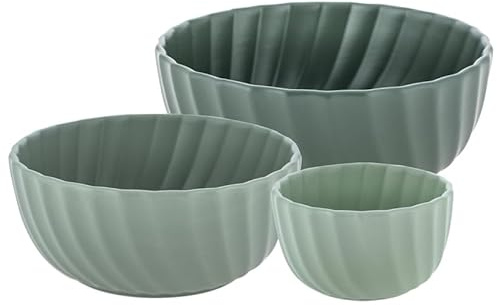 Villa Altachiara Coppette Gelato, Ciotole Colazione, Coppette Macedonia, In Stoneware, Set Da 3, Misure Assortite, Per Colazione, Frutta, Dessert, Adatta A Microonde E Lavastoviglie. Linea: Palmarosa