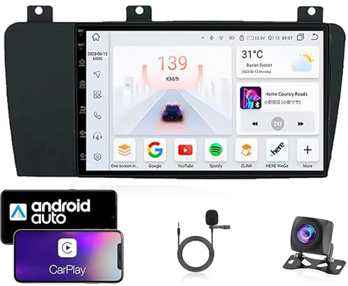 Double Din Android Car Stereo 9'' Touchscreen Multimedia för Volvo XC70 V70 S60 2004-2009 bilradio med Bluetooth och navigering och säkerhetskopieringskamera Rattkontroll,4 Core Wifi 1G+16G
