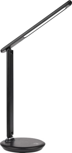LUXULA Schreibtischlampe dimmbare LED Tischleuchte, schwarz | Warmweiß Neutralweiß Kaltweiß einstellbar, Nachttischlampe mit Netzstecker