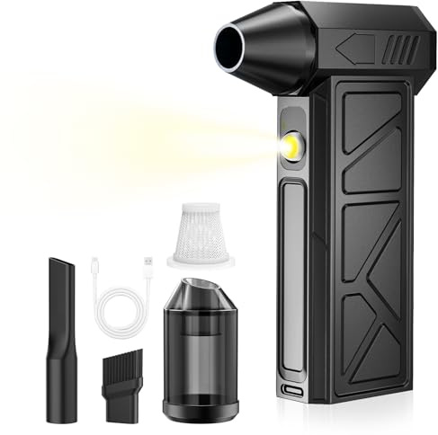 Soffiatore elettrico, soffiatore cordless da 130000 giri/min, mini soffiatore regolabile a 4 velocità con batteria da 4000 mAh per computer, tastiera, uso esterno, casa e auto