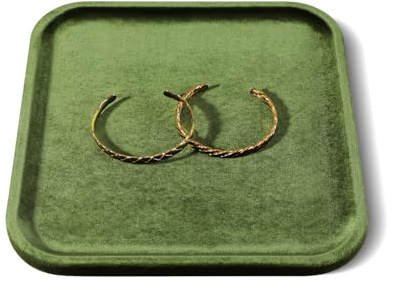 Dansmiy Samt Schmucktablett, Flache Schmuckschale, Flache Schmuckschale Aus Samt – Elegante Schmuckablage Zur Aufbewahrung & Präsentation Von Schmuck