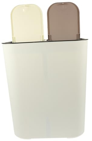 BAZEITFLOW Basura Fácil Doble y Tapa Separación Cubo Cocina de para Baño Capacidad Seca y Húmeda, Diseño Simple Grande para Clasificación