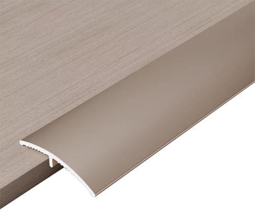 Övergångsremsa av Kakel Till Laminat Aluminium, Vattentät Övergångsprofil Höjdutjämning för Höjdskillnad 0-6 mm(Brass)