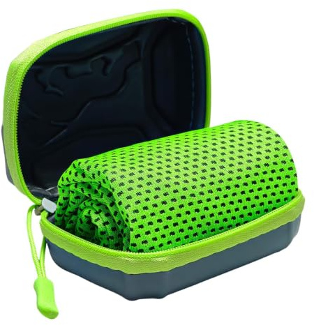 Generisch Kühlhandtuch | 30X80CM Kühlende Handtücher Für Hals Und Gesicht | Schnelltrocknendes Sporthandtuch Mit Wasserdichter Aufbewahrungsbox | Kühlende Nackentücher Für Männer, Frauen Und Sportler