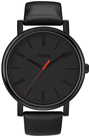 Timex Herren-Armbanduhr Schwarz Analog Leder