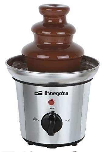 Orbegozo FCH 4000, Fuente de chocolate, cuerpo de acero inoxidable, 3 pisos, base antideslizante, 32 W, función mantenimiento calor,base antideslizante
