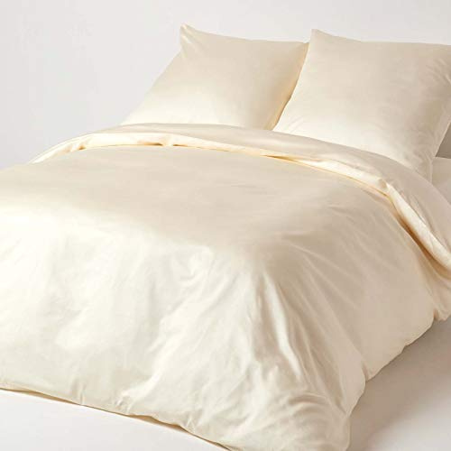 Homescapes 3-teiliges Bio-Bettwäsche-Set Creme-vanille aus 100% Bio-Baumwolle, 1 Bettbezug 240x220 cm & 2 Kissenbezüge 80x80 cm