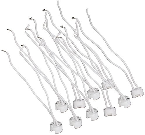 SZJIJA 10pcs G5.3 MR16/MR11 Lamp Socket AC 250V 100W LED Light Base Wire Cap Holder