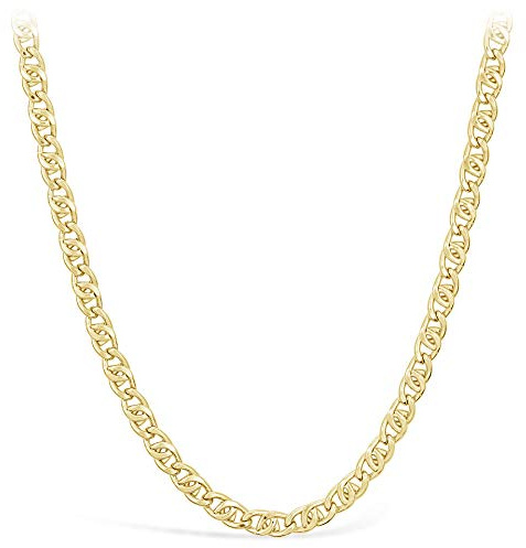 PRINS JEWELS 14 Karat / 585 Gold 8er Panzerkette Gelbgold Kette Unisex - Breite 4 mm - Länge wählbar (60)