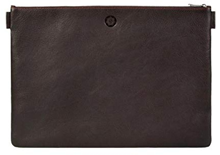 Sonnenleder Dokumentenmappe groß Banktasche A4 Leder mit Reißverschluss Ledermappe Ledertasche mocca braun