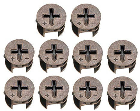 sourcing map Furniture Connector Cam Lock Nut Fittings 15mmx12mm for Cabinet Drawer Dresser Wardrobe Panel Connecting 10pcs