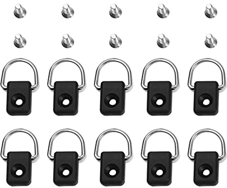 10 Stücke Kajak D Ring, Zurrösen Boot Rigging D-Ring Sicherheit Binden Schleife Deck Montage Zubehör mit M6 Schrauben Kajak Zubehör für Kanu Kajak Boat Fishing Segeln Anhänger