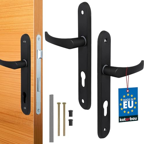 KOTARBAU Maniglia da 72 mm sinistra destra per cilindro profilato a 5 colori Maniglia per porta nera, 23 x 13 cm