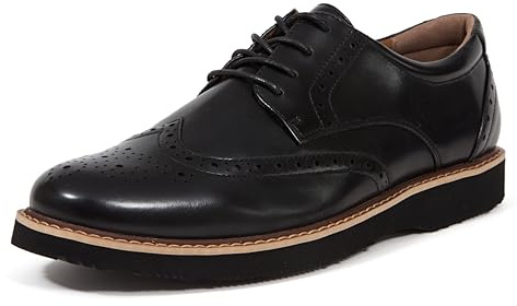 Deer Stags Men’s Walkmaster Wingtip Oxford Comfort Dress Classic Retro Brogue Lace Up Style for Wedding, Formal, Prom / Black / Men’s 11.5 / Wide