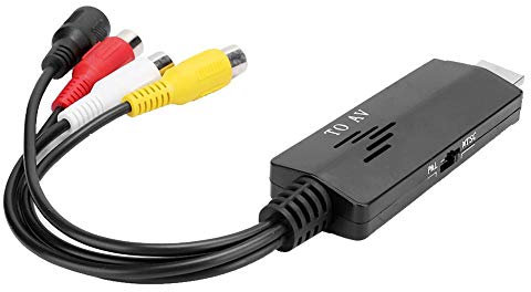 HDMI a AV Convertidor Adaptador AV a HDMI de Audio y Video Soporte 1080P Converter Cable a Televisores/VHS/VCR/Grabadoras de DVD, Convertidor de Macho a Hembra para CVBS Video Compuesto
