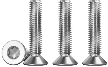 Drenky 25 Stück M4 X 30mm Senkkopfschrauben Edelstahl V2A VA A2 Schrauben mit Torx DIN 7991 / ISO 10642 Senkschraube Rostfrei Silber Schraube Senkkopf Regelgewinde