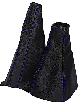 The Tuning-Shop Ltd Schaltsack Handbremsmanschette kompatibel mit Opel Corsa C Leder verschiedene Naht Farbe wählbar (blaue Naht)