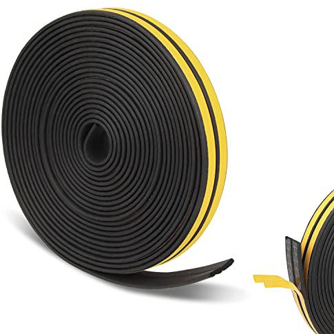 Powmag 2mm Burletes para Ventanas, Tira Autoadhesiva Ventana, Aislamiento a Prueba de Polvo, Insonorización e Impermeable y Tiras de Sellado de Parabrisas para Puertas y Ventanas (12m, Negro)