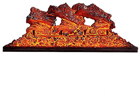 UNNS Termocamino Elettrico Simulazione 3D Flame Electric Wireplace Logs Decorazione del Camino GUIDATO Simulazione Fiamma a Fiamma a Letto a Carbonio Nudo TV Muro di Sfondo Camino Elettrico Stufa