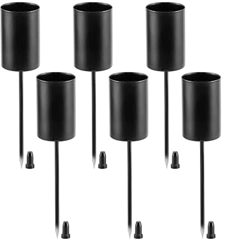 Set med 6 ljushållare för adventsljus, svart, ljusdekoration, adventskrans ljushållare