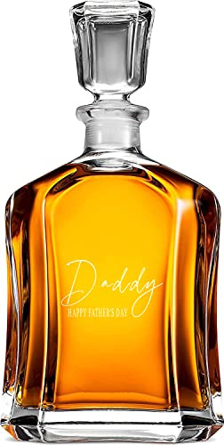 Personalised Glass Whiskey Decanter with Airtight Stopper Daddy Gift