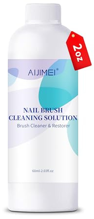 AIJIMEI Nail Brush Cleaner Solution 60ml/2.03fl.oz,Liquide de Nettoyage pour Pinceaux,Brush Cleaner Liquide pour Nettoyer Maquillage et Pinceaux Nail Art Ongles