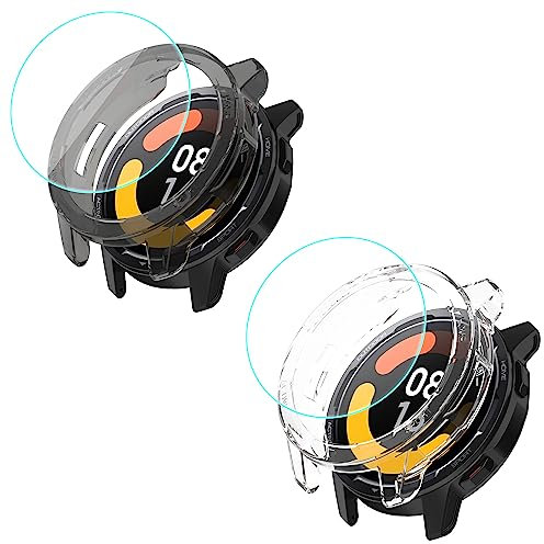 Braleto 2 piezas Funda+2 protectores de pantalla compatible con XiaoMi Watch S1 Active, cubierta protectora de pantalla de cristal resistente al desgaste Smartwatch accesorios