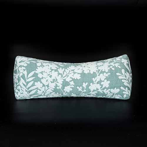 Buckwheat Neck Support Pillow Cervical Neck Cylinder Bolster Pillow,Buckwheat Hulls Adjustable Roll Pillow,Neck Pain Relief for Back and Side Sleepers Round Pillows for Lunch Break Green, 6*15 inch