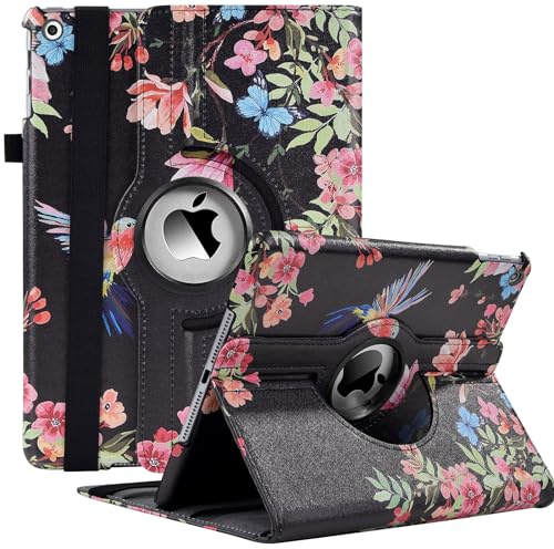Ceysin Funda giratoria para iPad de 9ª generación (2021) / 8ª generación (2020) / 7ª generación (2019) de 10,2 pulgadas – 360 grados giratoria funda protectora con función de apagado automático