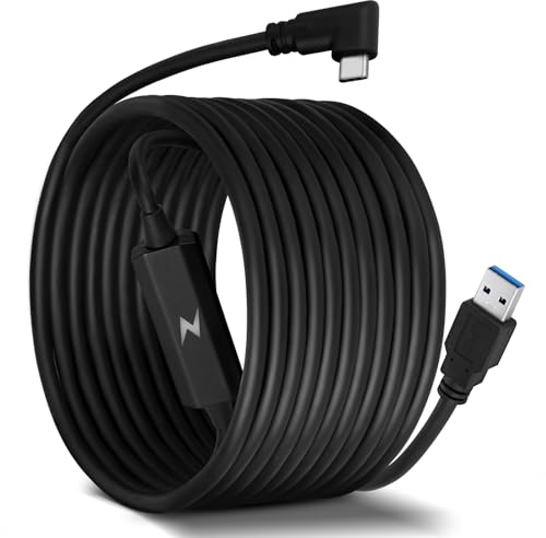 AXFEE Cable de enlace 5M compatible con Meta/Oculus Quest 3/2 Auriculares VR y PC para juegos, puerto de carga cable usb c carga rapida independiente, USB 3.0 A a USB C Cord para Steam VR/PC de juegos