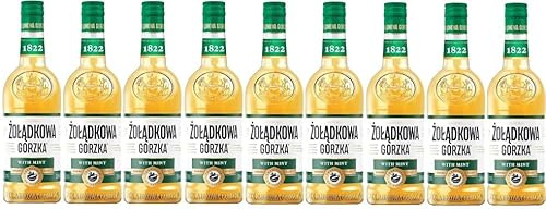 9 Flaschen Zoladkowa Gorzka Wodka mit Minze 30% Vol. Polnischer Vodka a 0,5L Gorzka with Mint