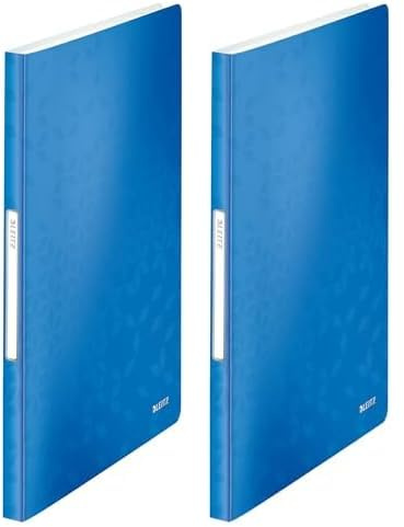 Leitz 46320036 Sichtbuch WOW, A4, PP, 40 Hüllen, blau metallic (Packung mit 2)