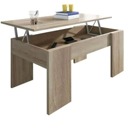 SHIITO | Modelo VINCCI- Mesa de Centro Elevable | Moderna y Funcional | Acabado en Cambrian - 45,3x90x50 cm