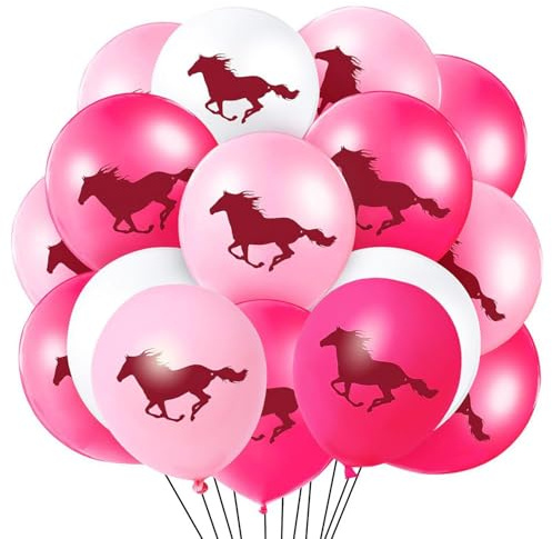 48 Stück Rosa Pferde Luftballons, Pferde Geburtstagsdeko, Pferde Party Deko, Pferd Kindergeburtstag, Pferde Deko Für Kindergeburtstag, Folienballon Pferde