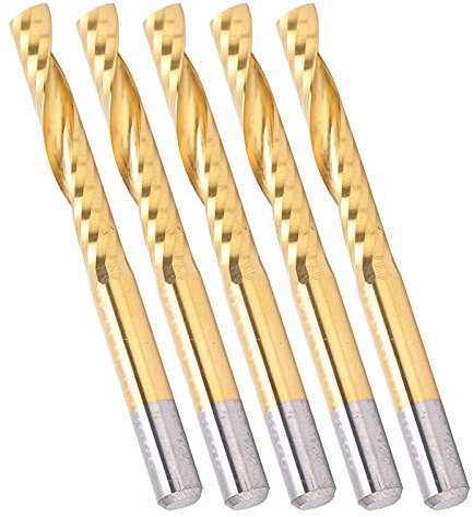 5-teiliges Spiralfräser-Fräser-Set, Schaftfräser aus Schnellarbeitsstahl mit Titanbeschichtung, Zum Schneiden von Aluminium, 4 Mm Durchmesser X 25 Mm Klinge X 45 Mm Gesamtlänge