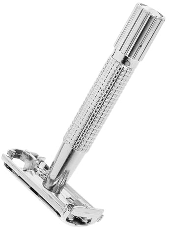 BELLIFFY Manueller Bartrasierer aus Edelstahl mit Langem Griff und Versiegeltem Design für Präzise Gesichtsrasur und Angenehmes Gleiten