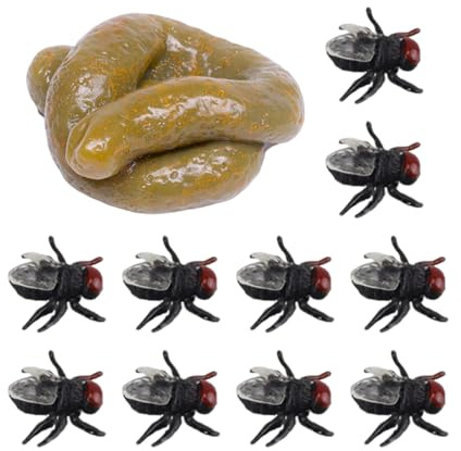 1 Stück Simulierter Kot, 10 Stück Simulierte Fliegen, Streichkot, Trick-Poop-Spielzeug, Realistischer Kot, Streich-Poop-Requisiten Für Kinder