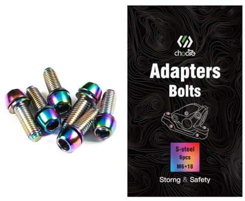 CNCLOL MTB Brake Caliper Bolts, Bike Brake Caliper Screws M6x18mm Steel Alloy, Rainbow