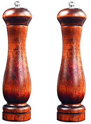 WYRMB Pfeffermühlen aus Holz, Salz- und Pfeffermühlen-Set, Mühlen, Gewürzmühlen, Handstreuer, Menage, Stabiler, Verstellbarer Keramikkern, 2 Stück.20.3cm