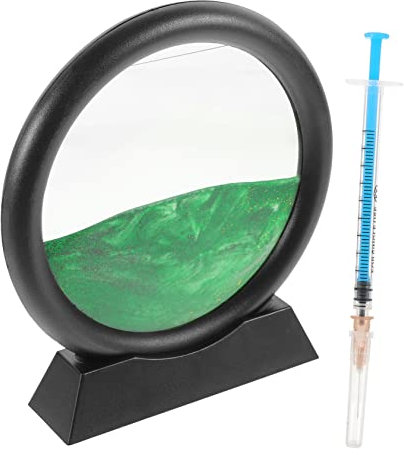 BESTonZON Décoration De Bureau Sable Sablier Artistique avec Effet Relaxant pour Détente Et Concentration Ornement De Bureau Élégant pour Cadre Rond avec Sable