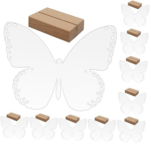 Cabilock 10er Set Acryl-tischschilder Mit Schmetterlingsmotiv Für Die Hochzeitsdekoration Einzigartiger Sitzkartenhalter Stabile Dekorative Sitzschilder