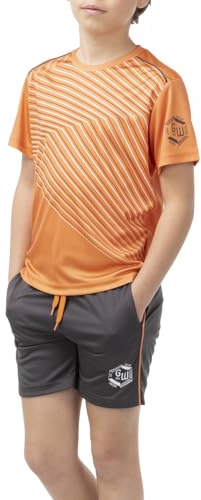 ALPHADVENTURE Set sportivo per bambini, tuta, maglietta a maniche corte e pantaloncini, da 6 a 14 anni, 12