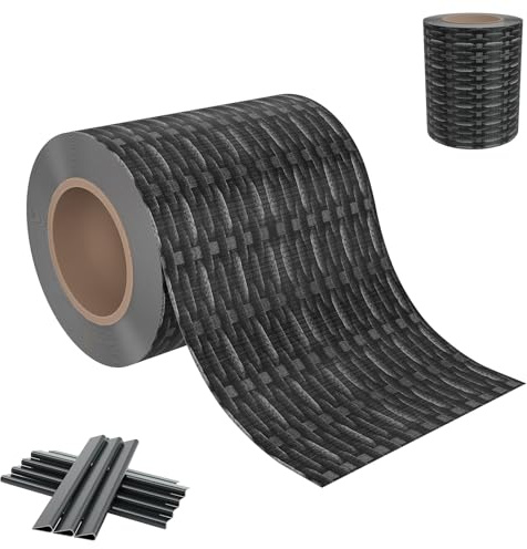 Aufun Sichtschutzstreifen Zaun 35m x 19cm PVC Sichtschutzstreifen Doppelstabmatten inkl. 20 Clips, Zaunsichtschutz, Windschutz, Gartenzaun, Sichtschutz, Zaunfolie für Garten (Rattan-anthrazit)