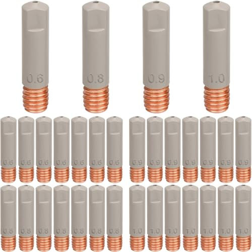 EATBALE Kontaktspitzen-Ersatzteile für MIG MAG Schweißbrenner, 8 x 0,023 Zoll (0,6 mm), 8 x 0,030 Zoll (0,8 mm), 8 x 0,035 Zoll (0,9 mm), 8 x 0,039 Zoll (1,0 mm), leitfähige Spitzen beschichtetes