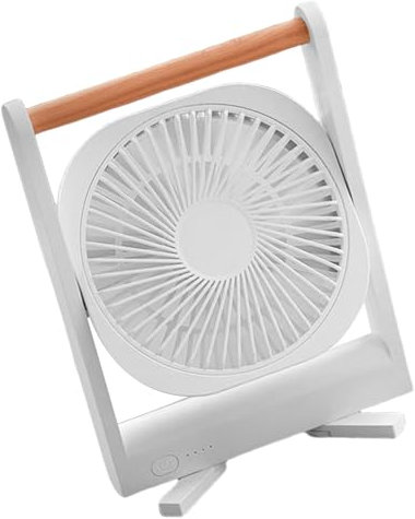 LfrXtra Ventilador pequeño, práctico ventilador de mesa alimentado por USB con funcionamiento silencioso, ventilador de refrigeración de aire recargable, textura ABS para oficina o viajes