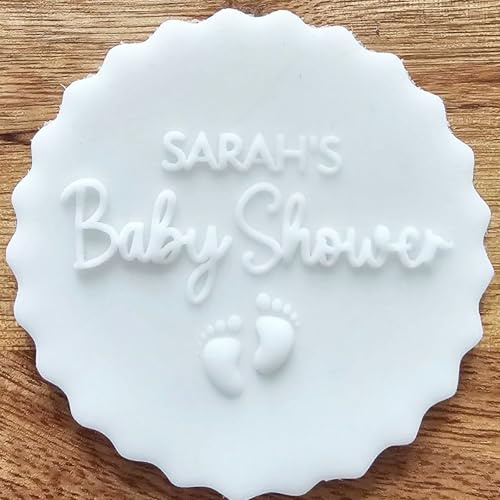 Personalised Baby Shower Debosser, Custom Name Fondant Icing Stamp | Create bespoke impressions for cookies, cupcakes, gender reveals, dessert tables, party treats and celebration baking.