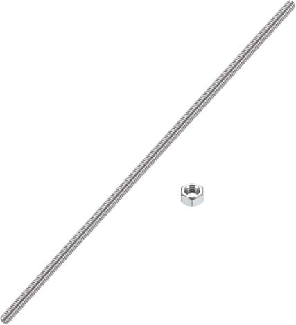 HiPicco 5/16-Zoll-24 Vollgewindestangen und Bolzen, 250 mm Länge, 304 Edelstahl, Rechtshänder, Feingewinde-Schraube für Möbelankerschrauben, Klemmen, Aufhänger und U-Bolzen 【mit Mutter】